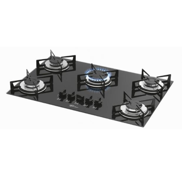 cooktop preto 5 bocas 